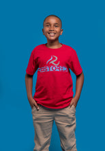 Load image into Gallery viewer, Restored Logo Short-Sleeve Youth T-Shirt - Black/Navy/Red/Dark Gray/Berry