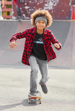 Load image into Gallery viewer, Restored Logo Short-Sleeve Youth T-Shirt - Black/Navy/Red/Dark Gray/Berry